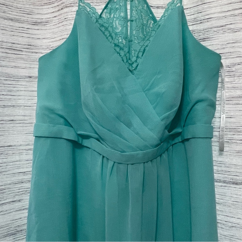 Turquoise, chiffon dress